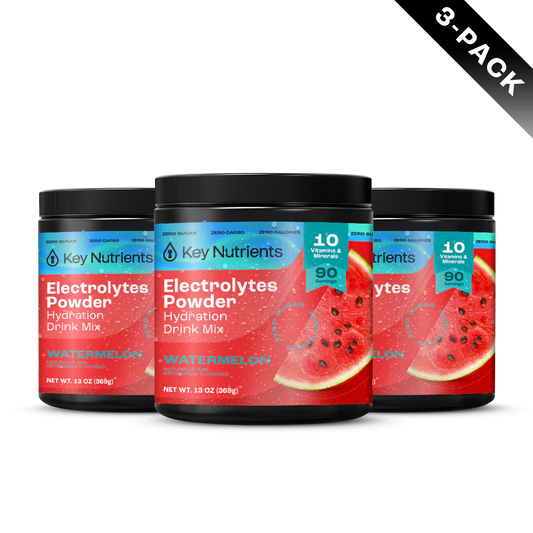 Watermelon - 270 servings 3-Pack Electrolyte Recovery Plus Powder, sugar-free and refreshing watermelon flavor.