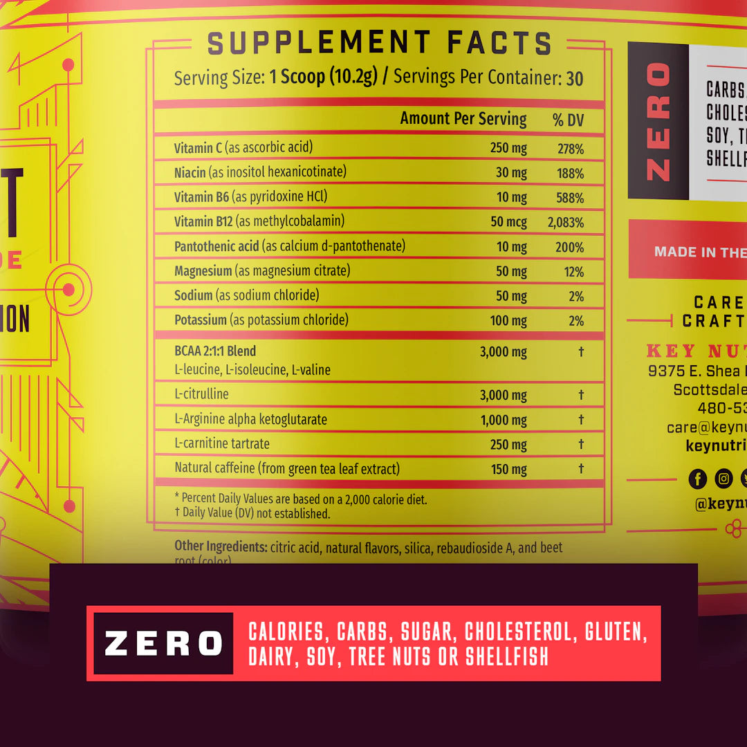 supplement facts of Pre + Post Workout Bundle