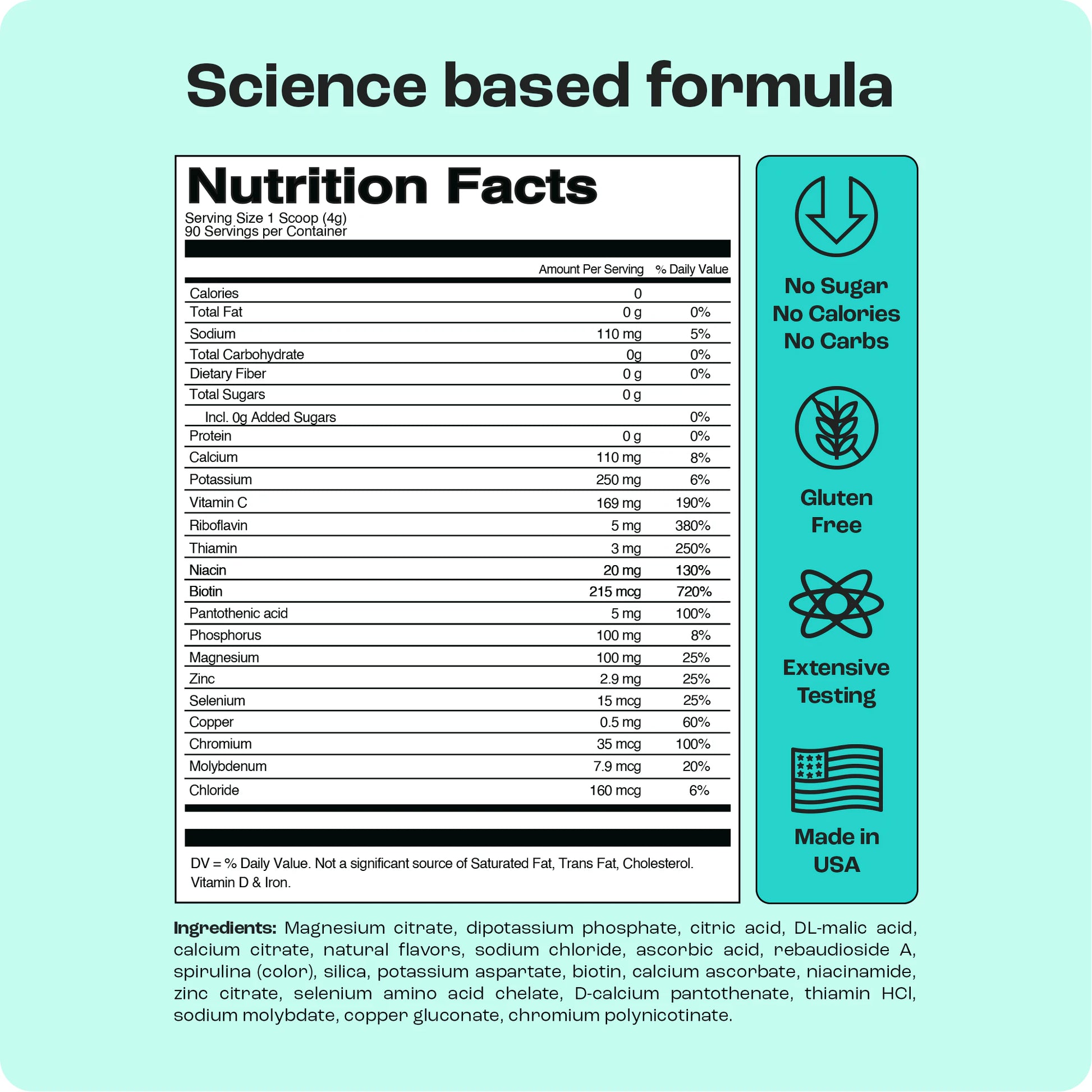 Discover the nutrition of Electrolyte Recovery Plus Powder—gluten-free, science-based, zero sugar or carbs, USA-made.