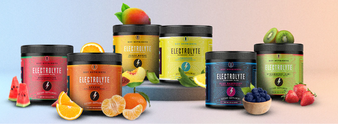 electrolyte powder tubs w/ different flavors