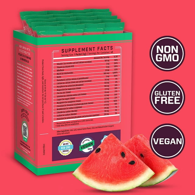 Key Nutrients - Electrolytes Powder - Watermelon, 20 Travel Packets
