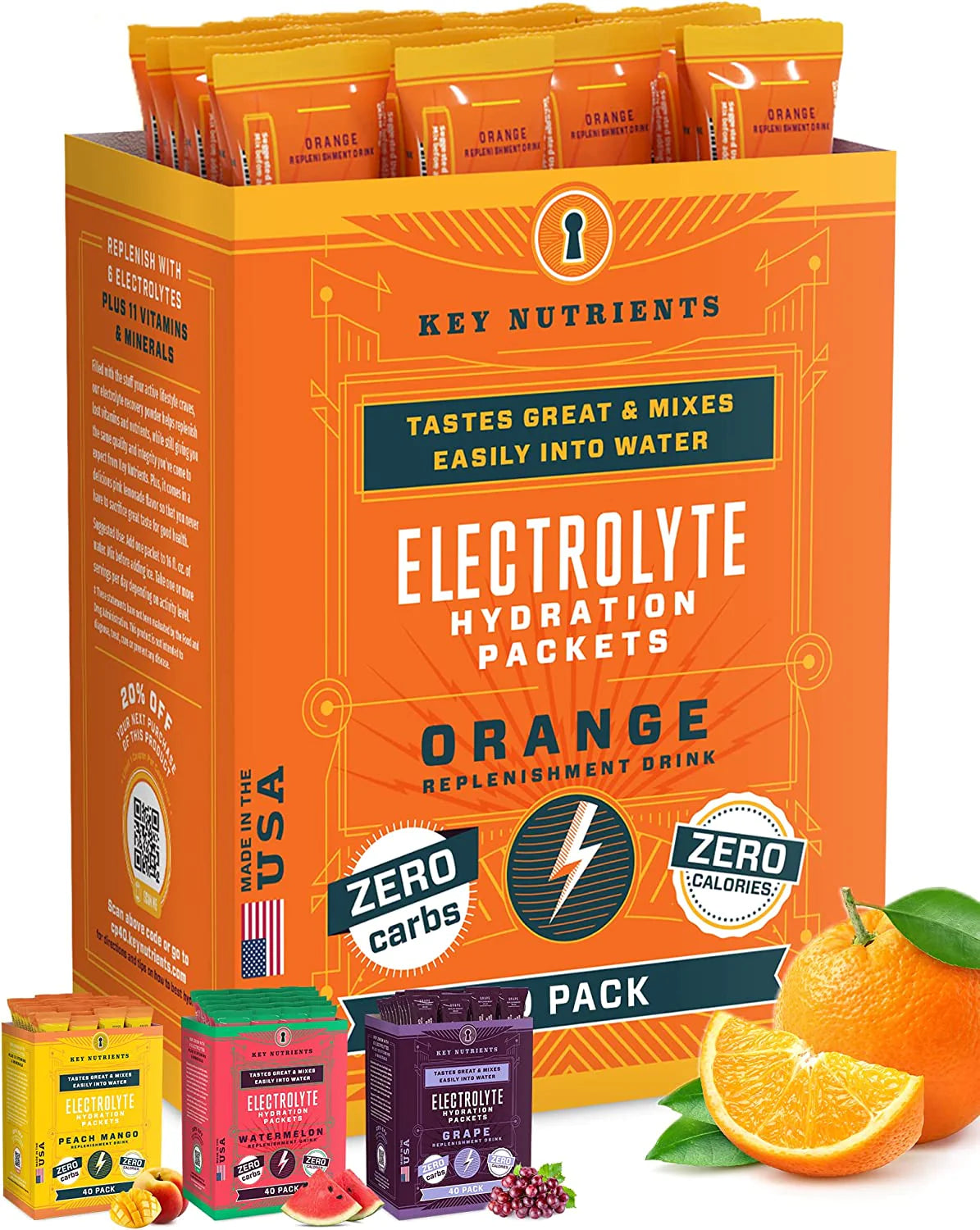 orange Electrolyte Recovery Plus Powder (Sugar-Free)