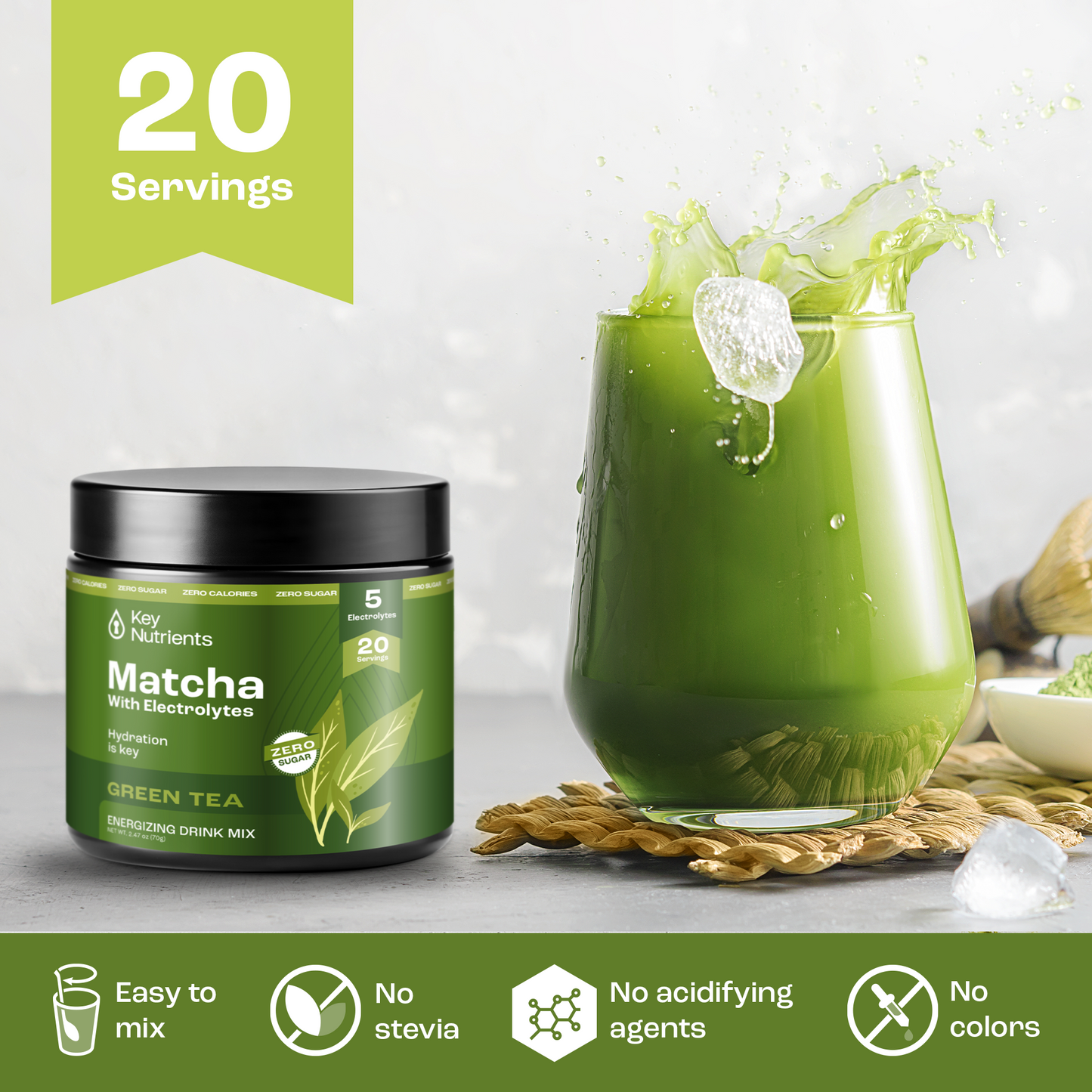 Matcha Powder with Electrolytes