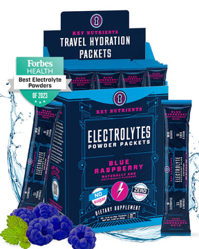 blue raspberry Electrolyte recovery plus powder travel packets