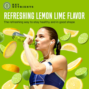 drinking lemon lime Electrolyte Recovery Plus Powder
