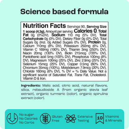 Cherry Pom 20s label: Green/white, zero-calories, science-based formula, health info included.