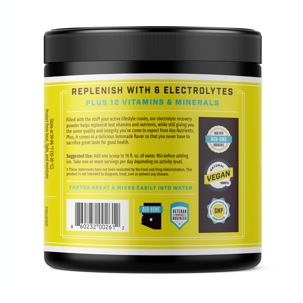 label of Electrolyte Recovery Plus Powder