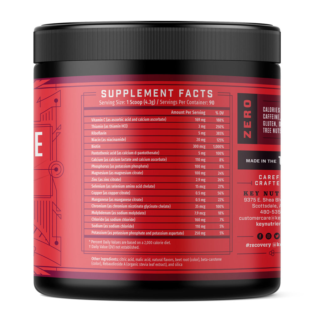 supplement facts of Electrolyte Recovery Plus Powder