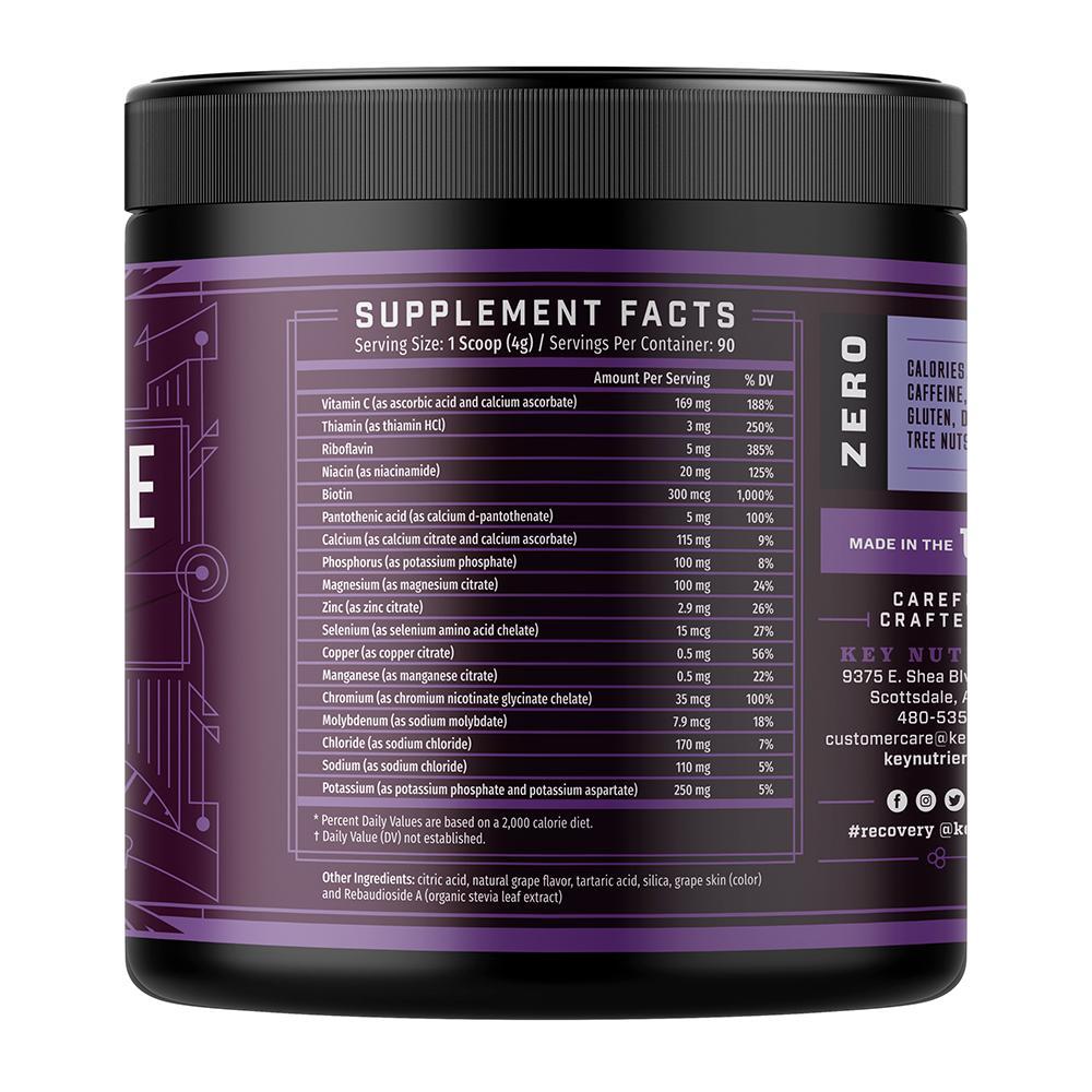 Supplement facts of Electrolyte Recovery Plus Powder