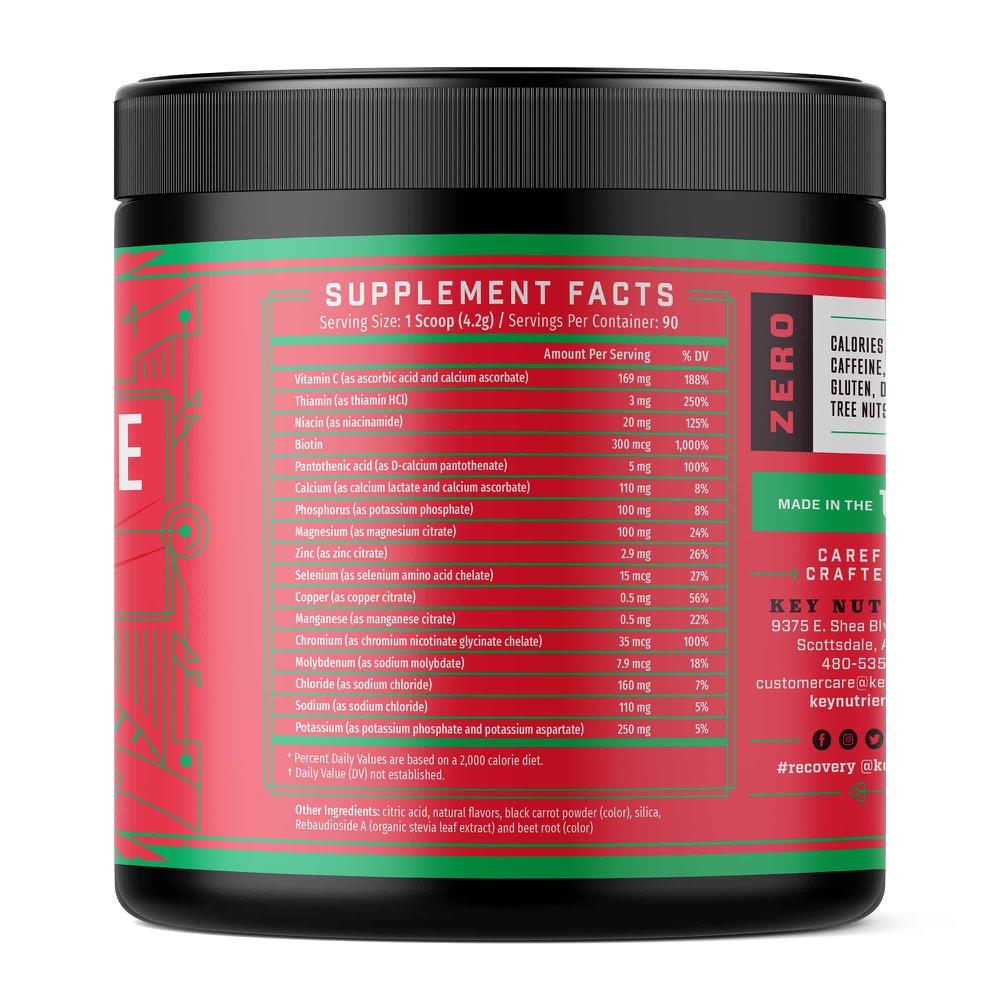 supplement facts of Electrolyte Recovery Plus Powder