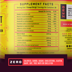 Supplement facts of Pre-Workout Electrolytes