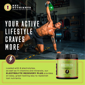 lifting weights while stretching w/ Electrolyte Recovery Plus Powder